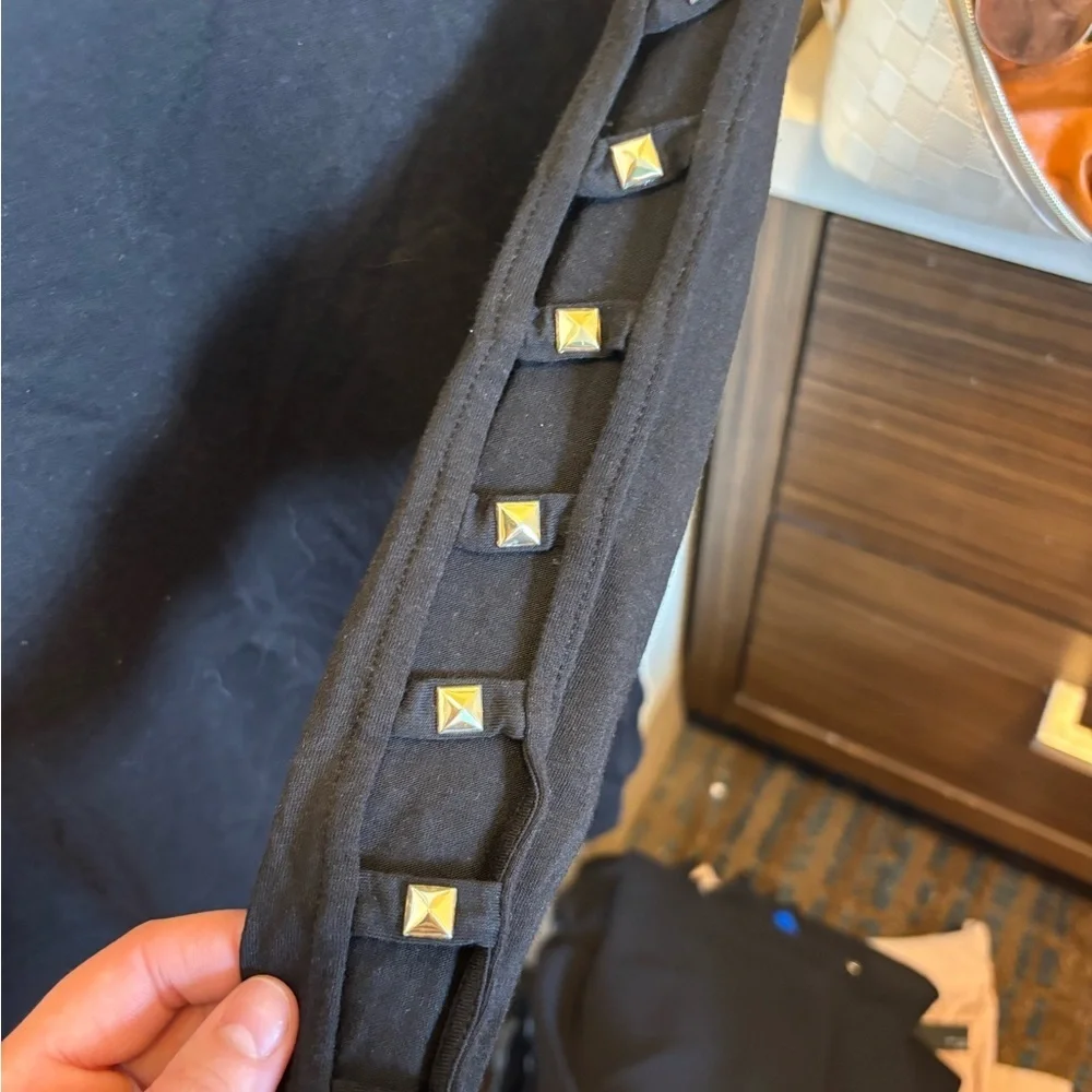 Michael Kors Black Studded Sleeve Top